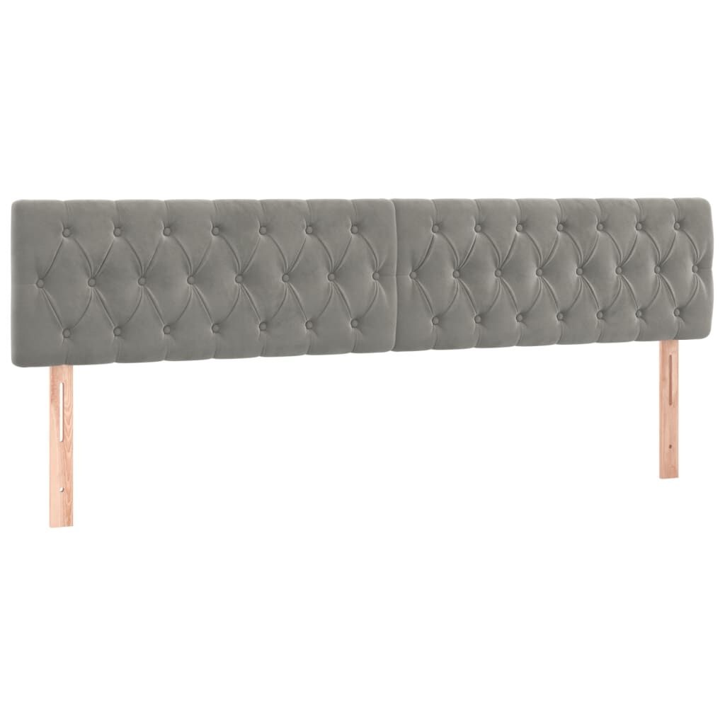 2x Lichtgrijze Fluwelen Hoofdborden 90cm - 35% Korting!