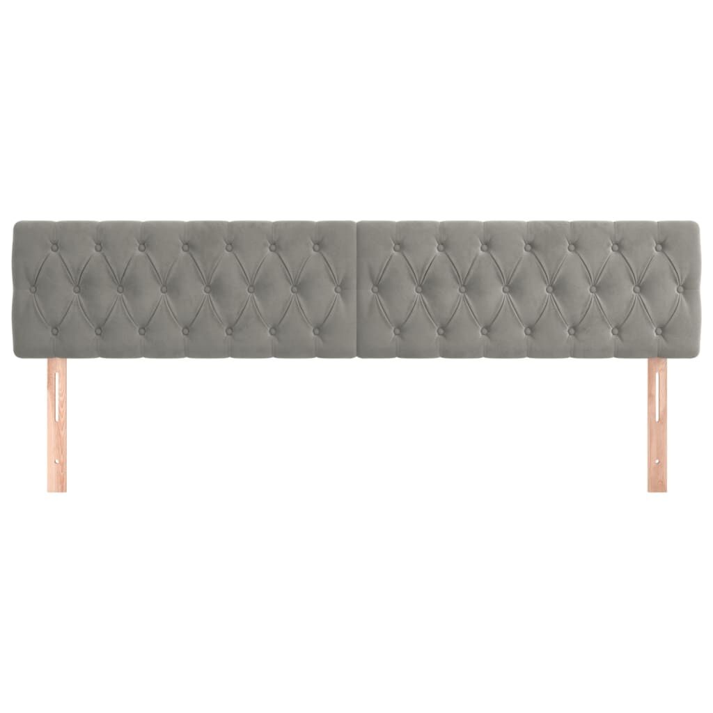 2x Lichtgrijze Fluwelen Hoofdborden 90cm - 35% Korting!