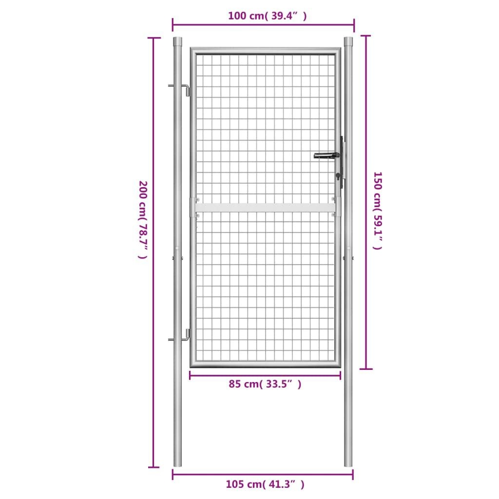 VidaXL Poort 105x200cm Gegalvaniseerd Staal Zilver - 35% Korting!
