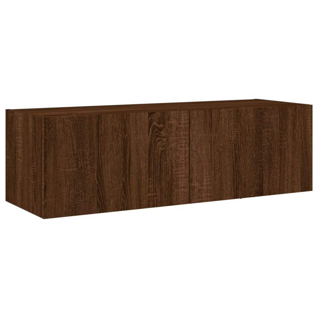 TV Wandmeubel Bruineiken m. LED - 55% Korting!