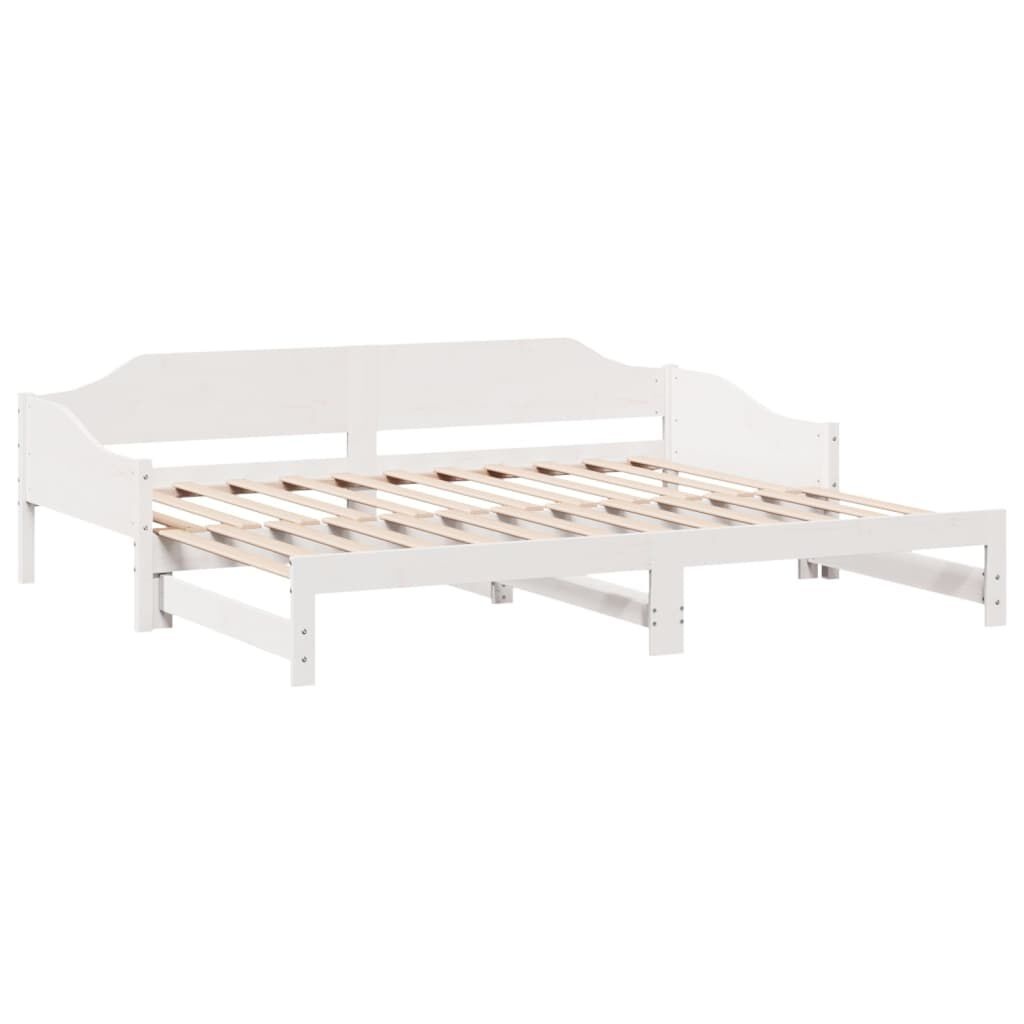 Slaapbank met Onderschuifbed Grenenhout Wit 80x200 - 47% Korting!