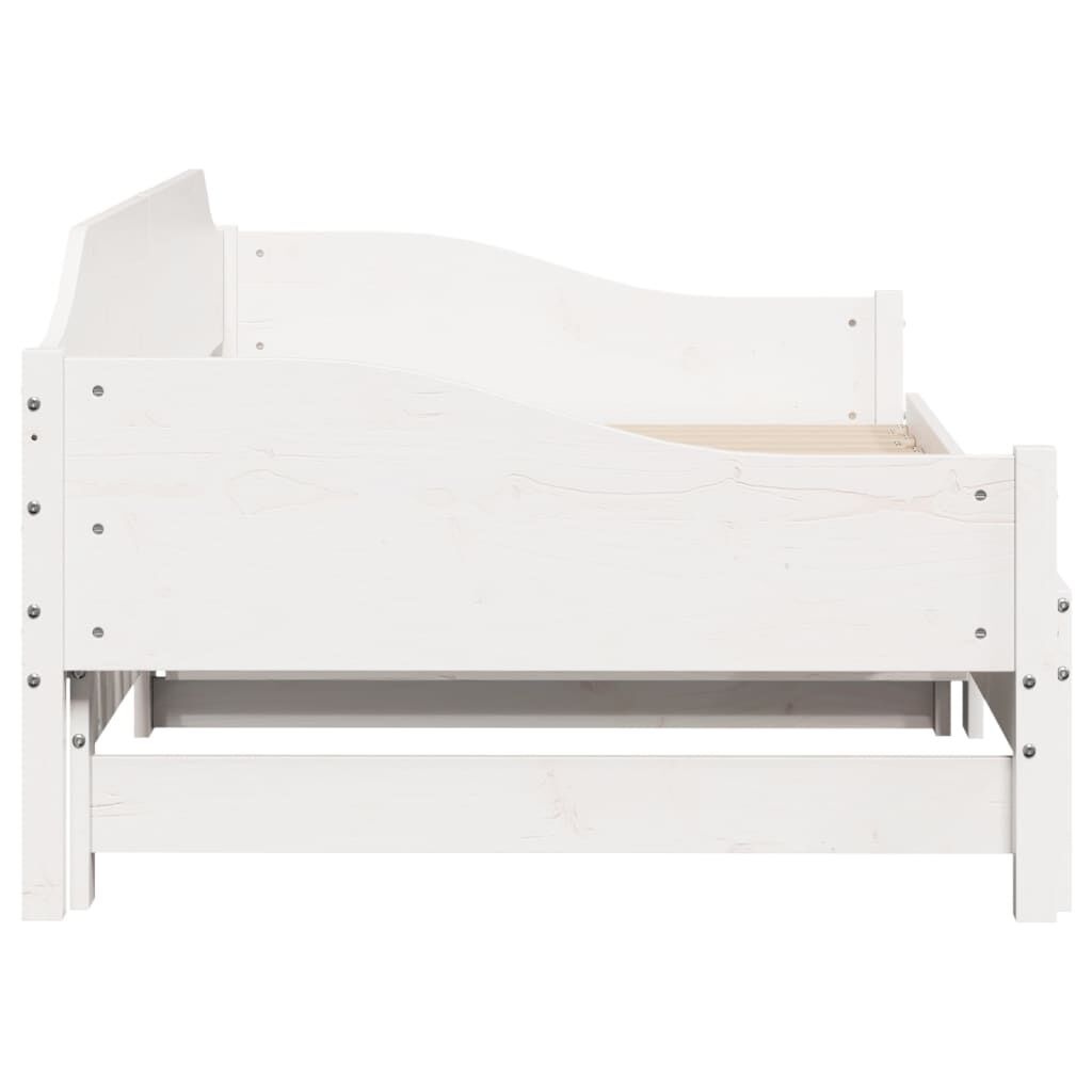 Slaapbank met Onderschuifbed Grenenhout Wit 80x200 - 47% Korting!