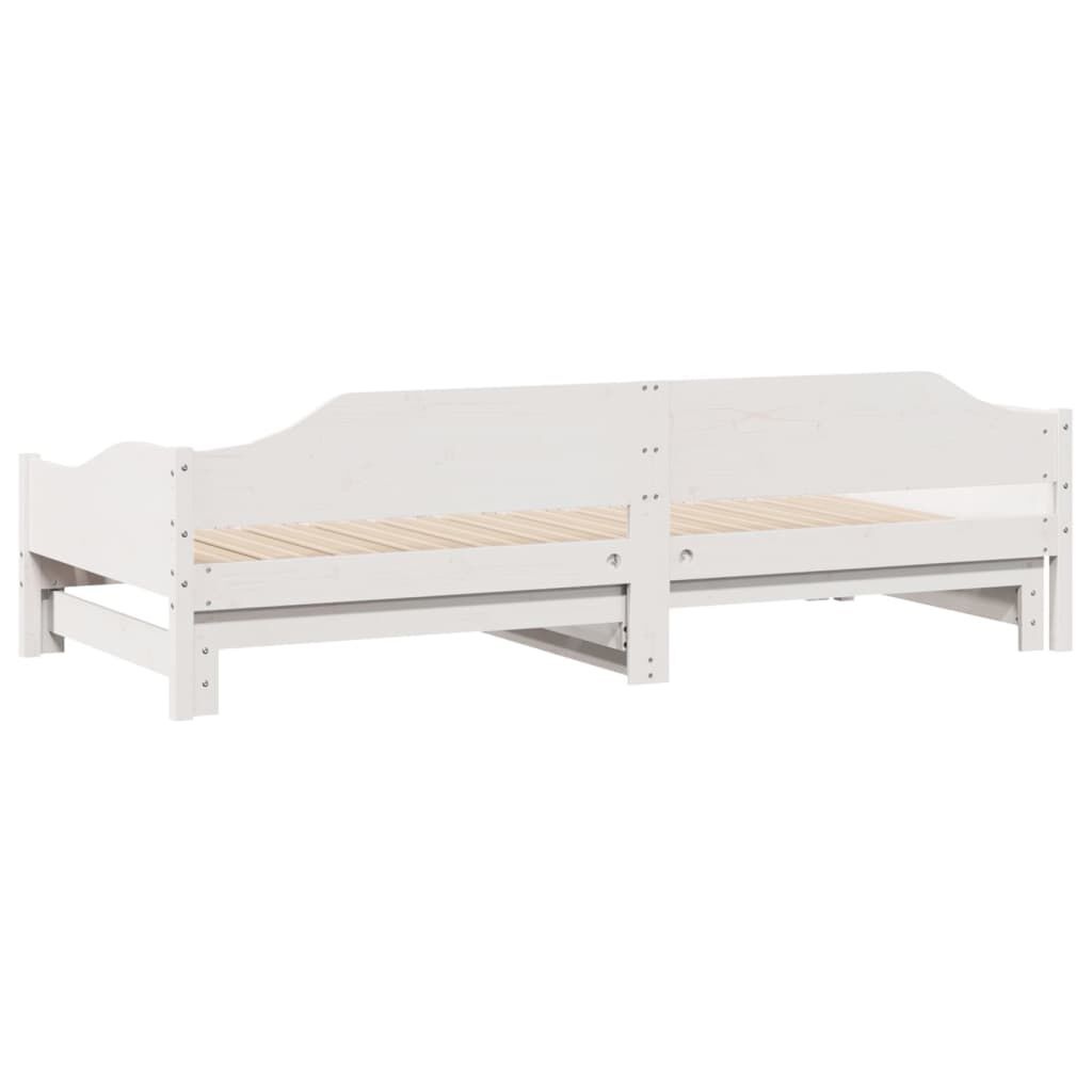 Slaapbank met Onderschuifbed Grenenhout Wit 80x200 - 47% Korting!