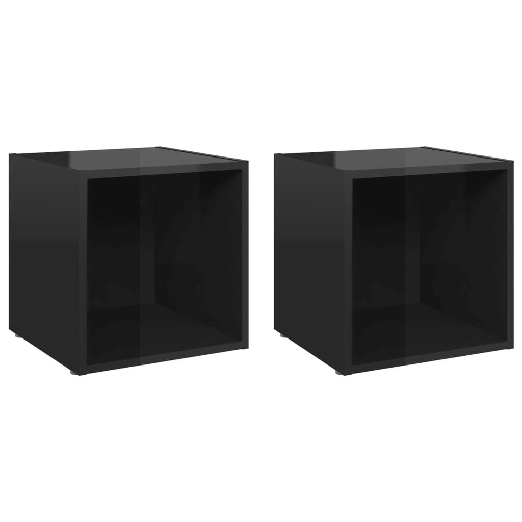 vidaXL TV Meubels (2x) Zwart Hoogglans - Beschadigd - 35% Korting!