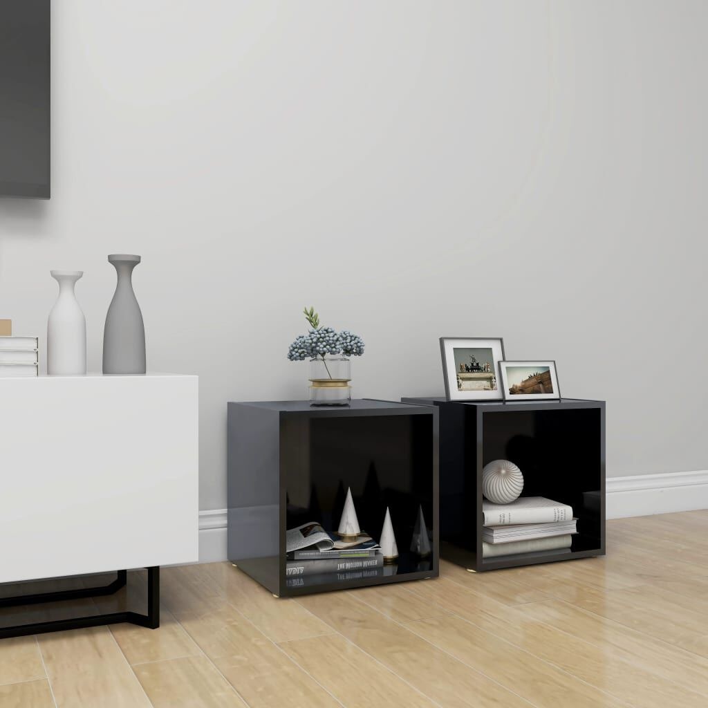 vidaXL TV Meubels (2x) Zwart Hoogglans - Beschadigd - 35% Korting!