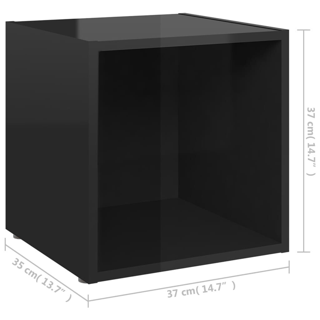 vidaXL TV Meubels (2x) Zwart Hoogglans - Beschadigd - 35% Korting!