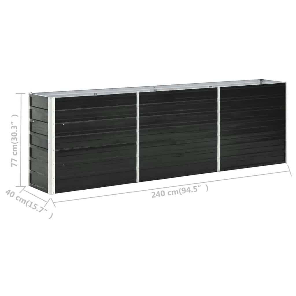 VidaXL Verhoogde Plantenbak 240cm Antraciet - 50% Korting!