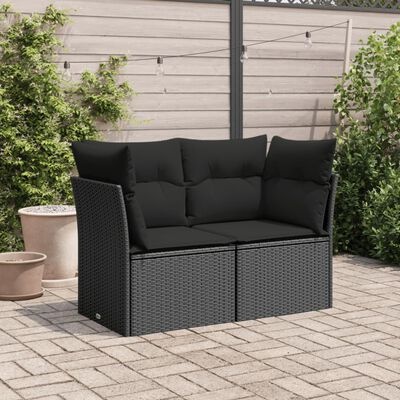 VidaXL Tuinbank 2-zits Zwart met Kussens - 35% Korting!