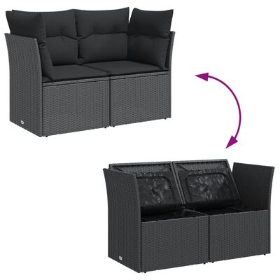 VidaXL Tuinbank 2-zits Zwart met Kussens - 35% Korting!