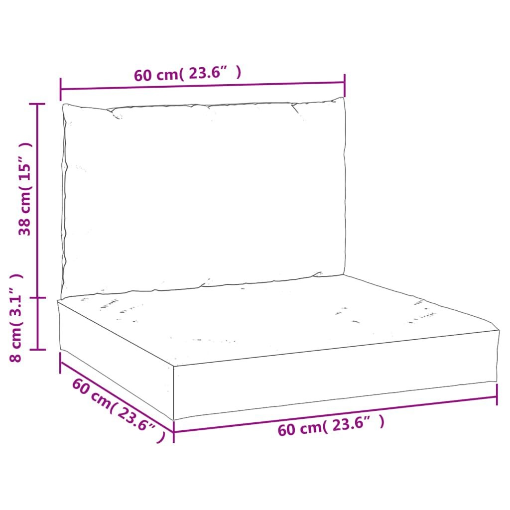 vidaXL Palletkussens Taupe - 2 Stuks - 35% Korting!