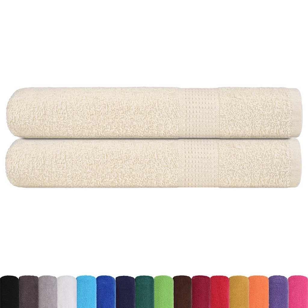 VidaXL Saunahanddoeken 2x Crème - 80x200cm - 35% Korting!