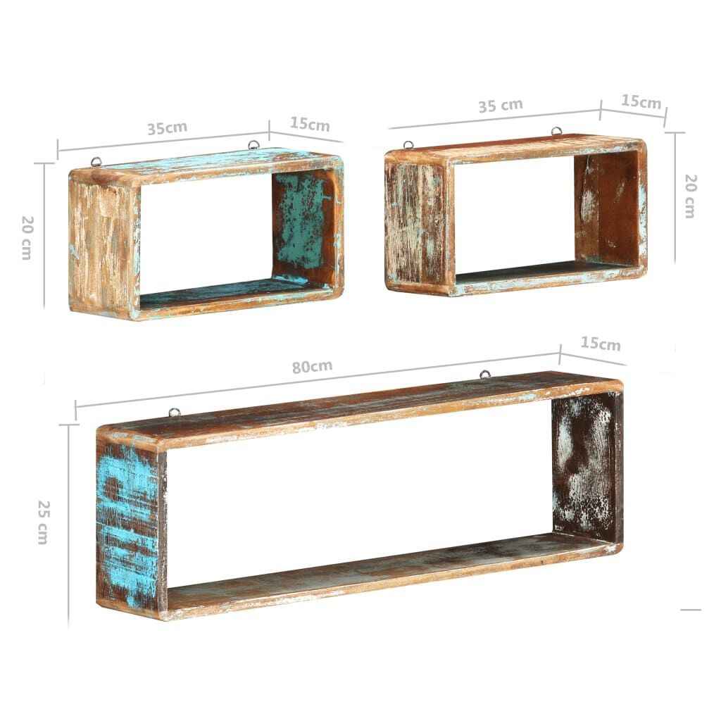 vidaXL Wandschappen Kubus Gerecycled Hout - 35% Korting!