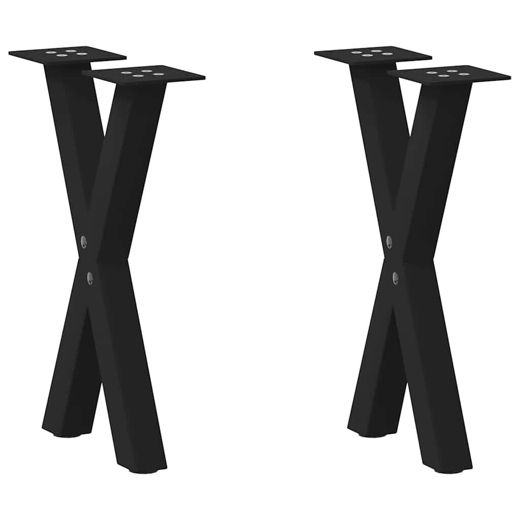 vidaXL Salontafelpoten (2 st.) X-vorm Zwart - 35% Korting!