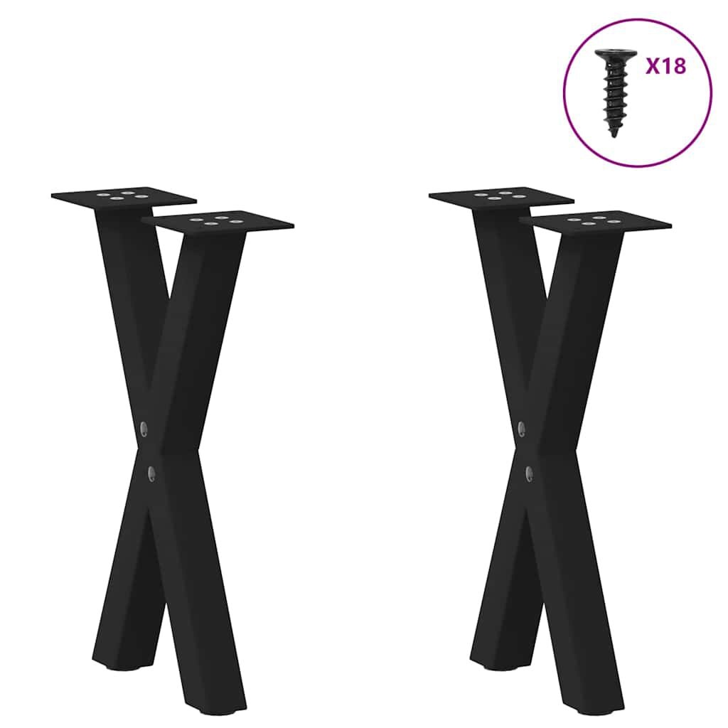 vidaXL Salontafelpoten (2 st.) X-vorm Zwart - 35% Korting!
