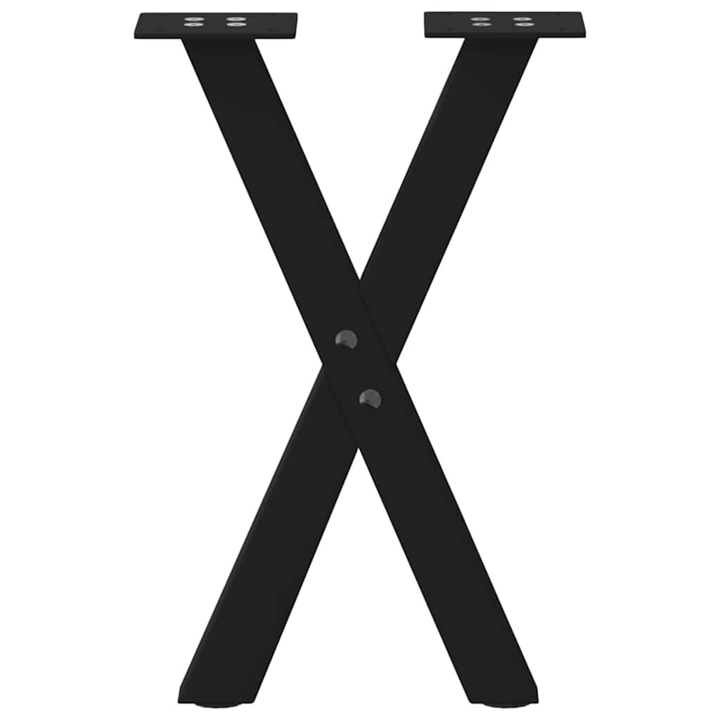vidaXL Salontafelpoten (2 st.) X-vorm Zwart - 35% Korting!