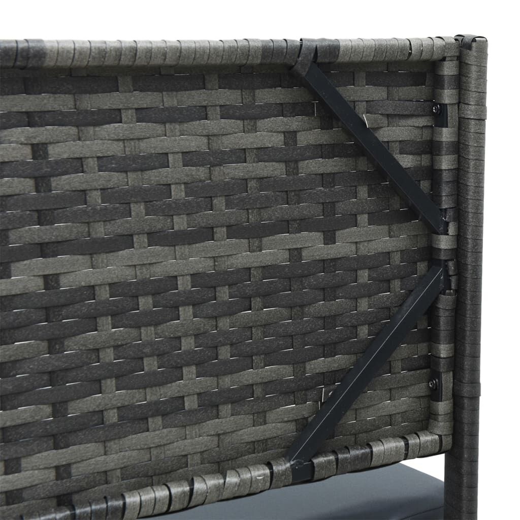 Tuinbank L-vorm Rattan Grijs met Tafel & Kussens -45% Korting!
