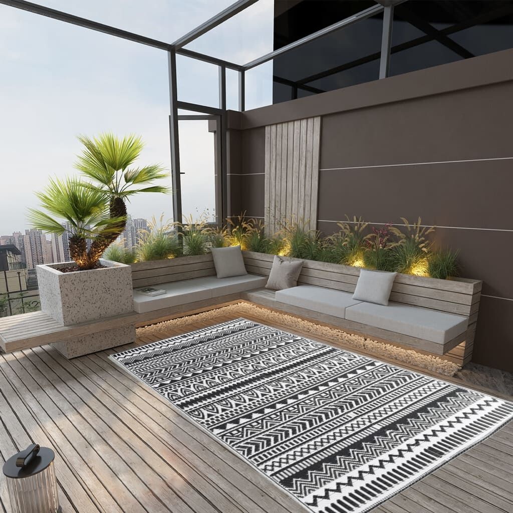 vidaXL Buitenkleed ARAKIL 160x230 Zwart - 35% Korting!