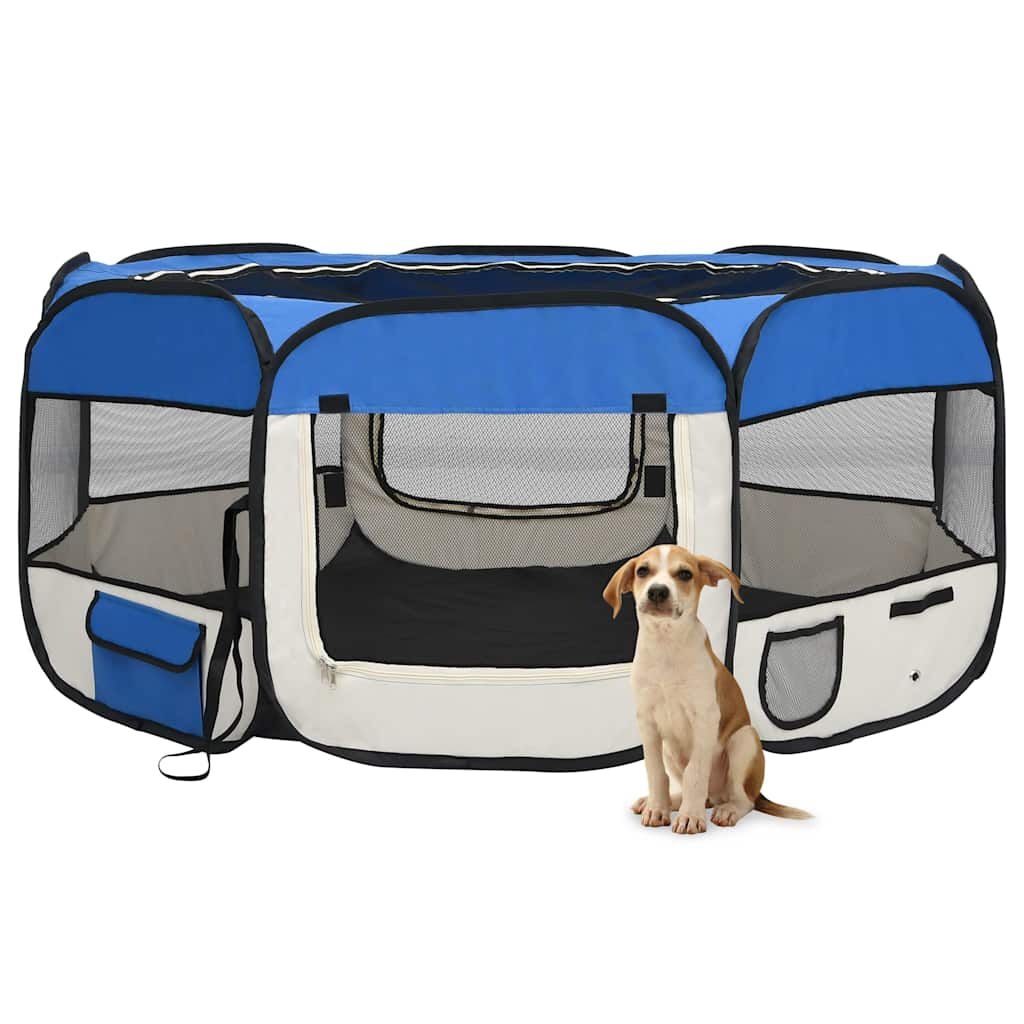 vidaXL Hondenren Inklapbaar Blauw 145cm - 35% Korting!