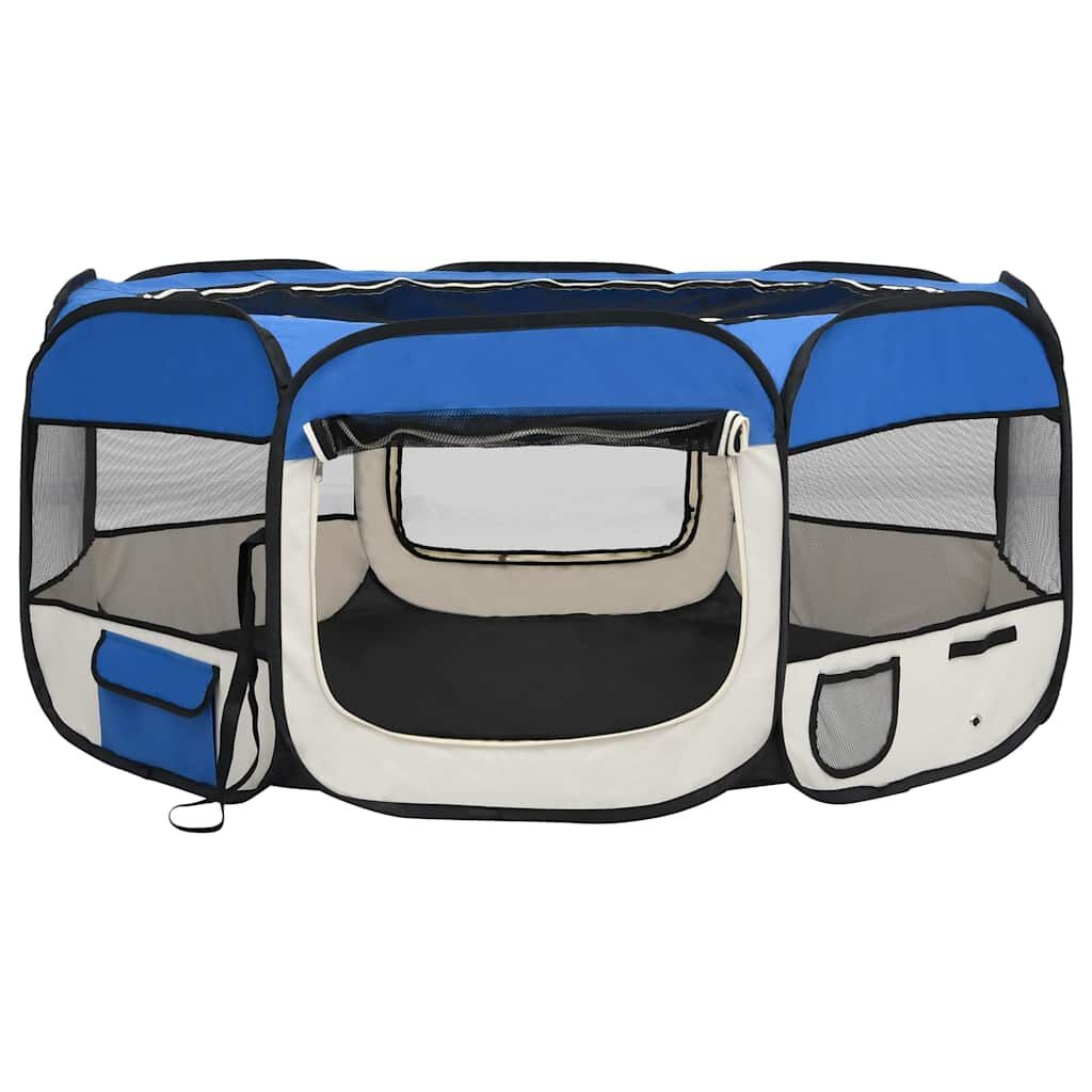 vidaXL Hondenren Inklapbaar Blauw 145cm - 35% Korting!