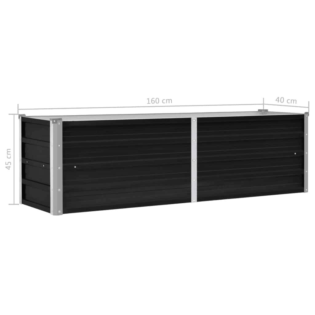 vidaXL Plantenbak verhoogd 160x40x45 cm gegalvaniseerd staal antraciet
