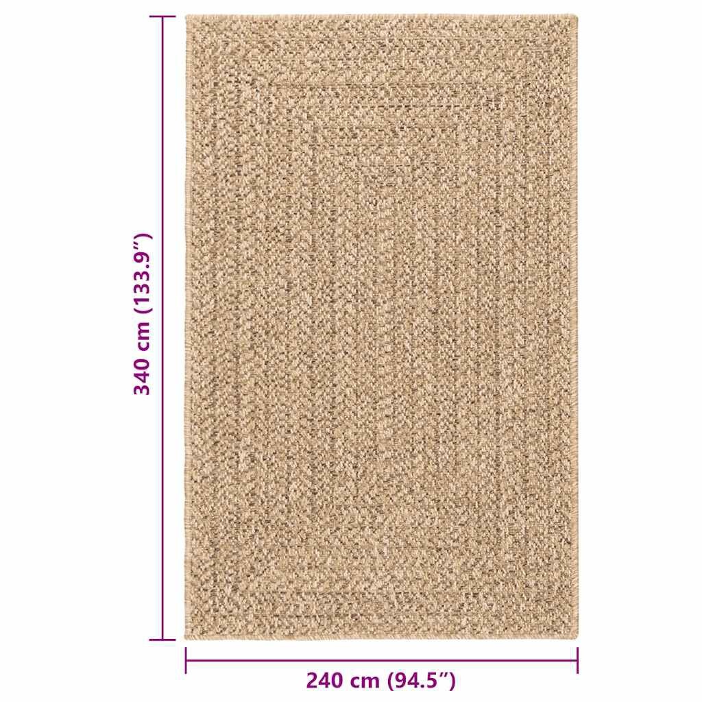 vidaXL Vloerkleed Beige 160x230cm - Jute Look - 35% Korting!