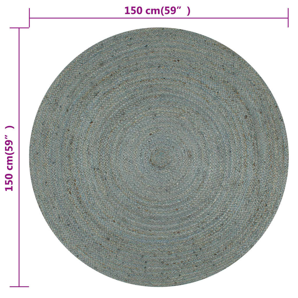 Handgemaakt Jute Vloerkleed Ø150cm Olijfgroen - 35% Korting!