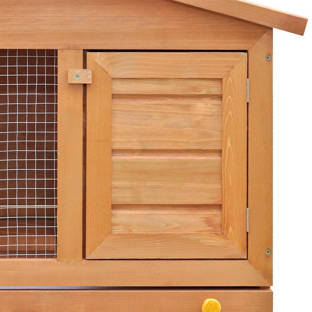 vidaXL Konijnenhok Buiten Hout - 3 Deuren - 35% Korting!
