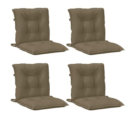 vidaXL Stoelkussens 4 st Taupe - Lage Rug - 35% Korting!
