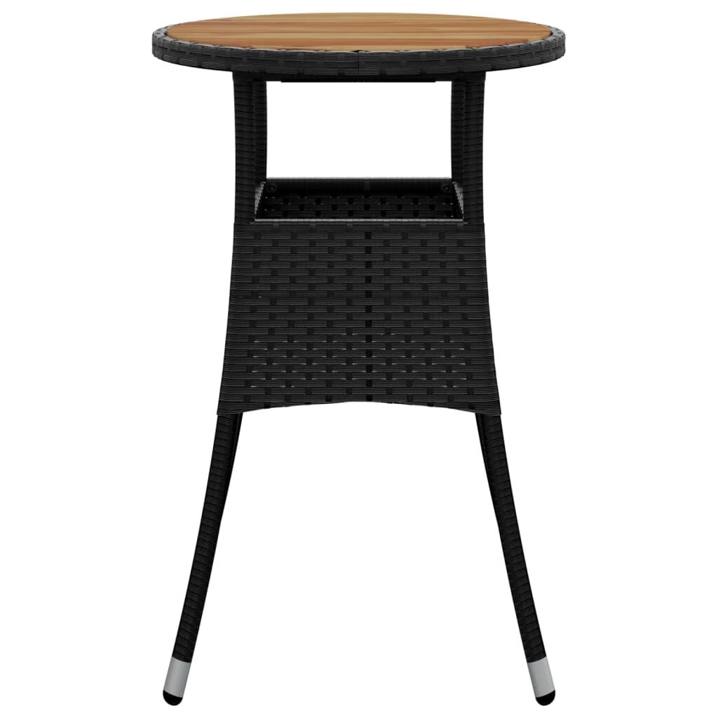 vidaXL Tuintafel Ø60cm Acacia/Rattan Zwart -35% Korting!