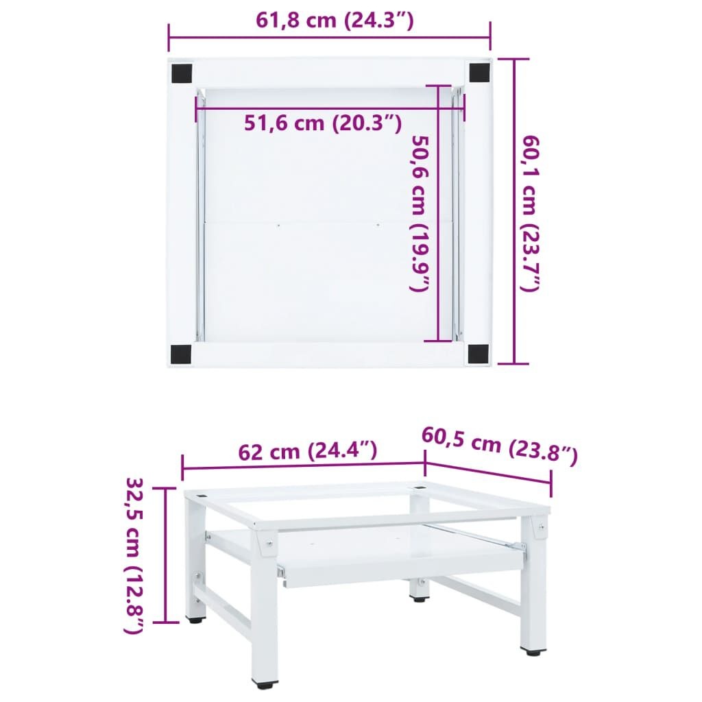 Wasmachine Verhoger Wit met Uittrekbaar Schap - 35% Korting!