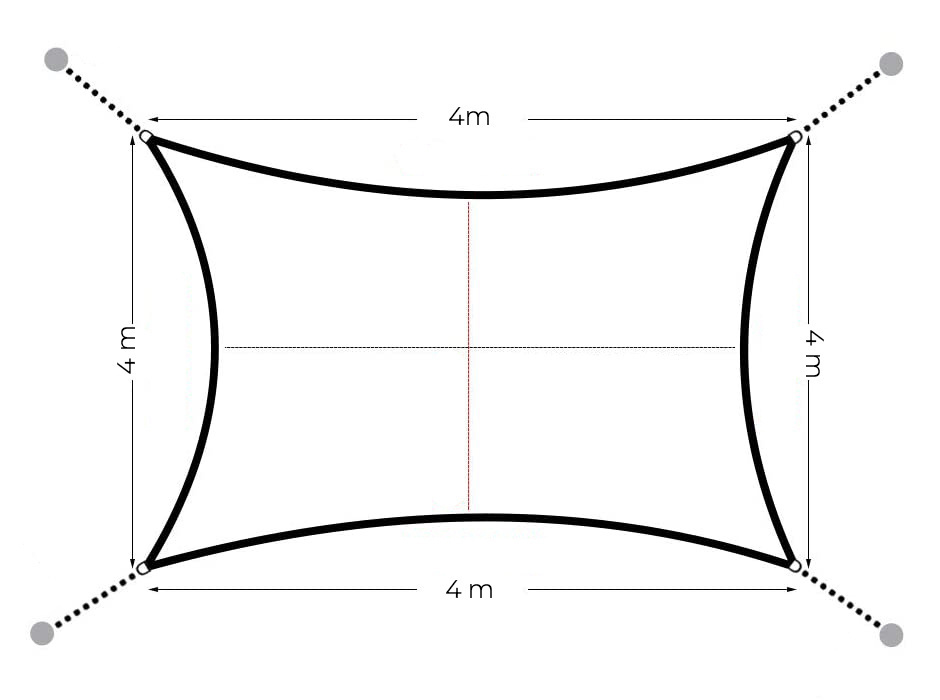 Schaduwdoek 4x4m Waterdicht Polyester - UV Bescherming - 50% Korting!