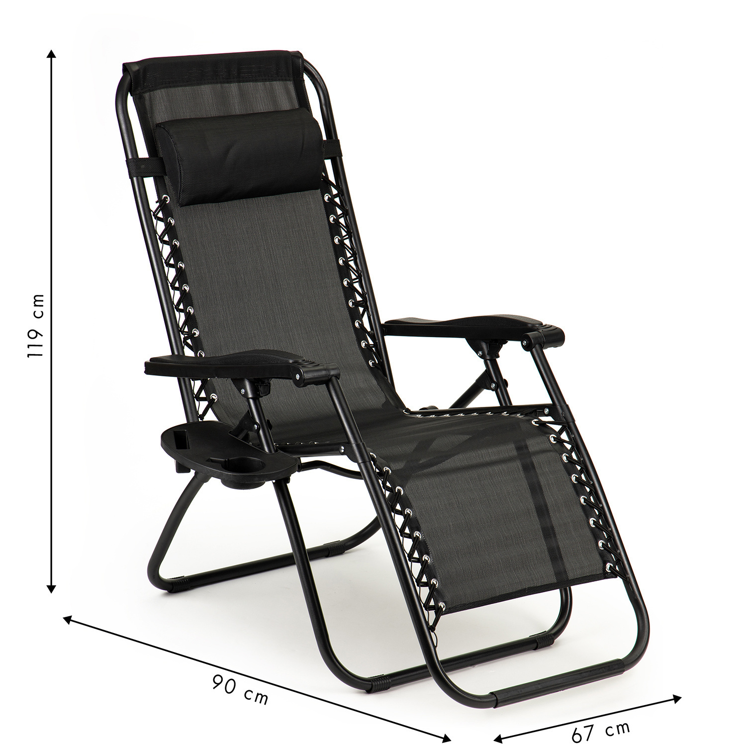 Zero Gravity Ligstoel Zwart - 60% Korting! Tuinstoel Verstelbaar