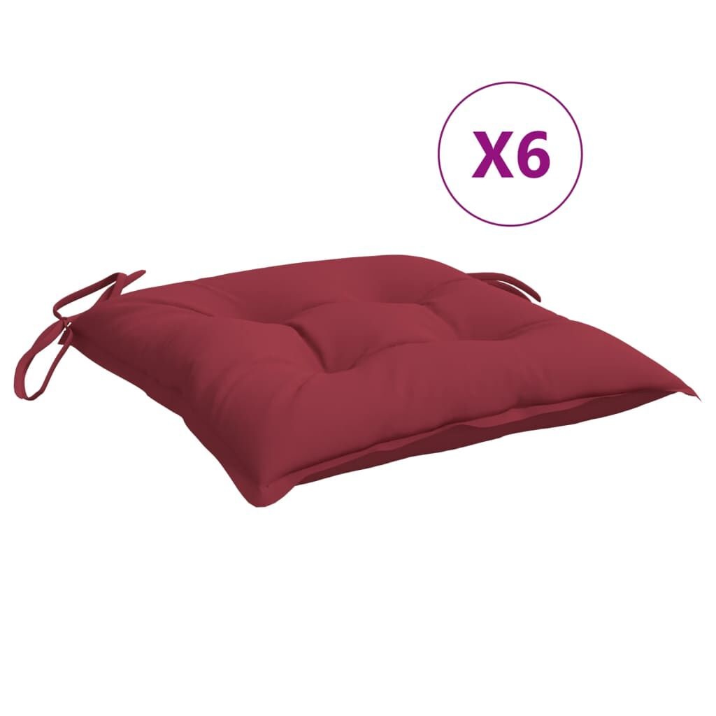 VidaXL Stoelkussens (6 st) Wijnrood - 40x40cm - 35% Korting!