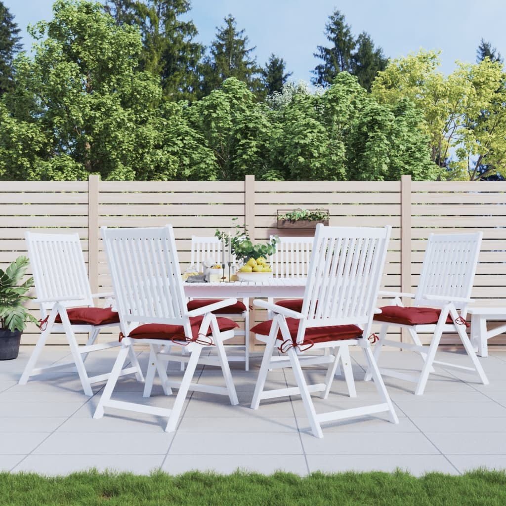 VidaXL Stoelkussens (6 st) Wijnrood - 40x40cm - 35% Korting!