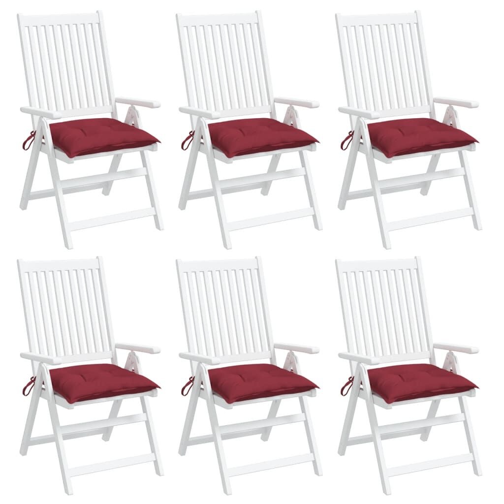 VidaXL Stoelkussens (6 st) Wijnrood - 40x40cm - 35% Korting!