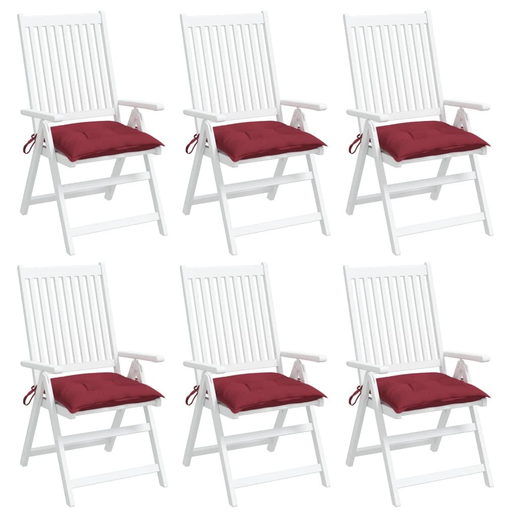 VidaXL Stoelkussens (6 st) Wijnrood - 40x40cm - 35% Korting!