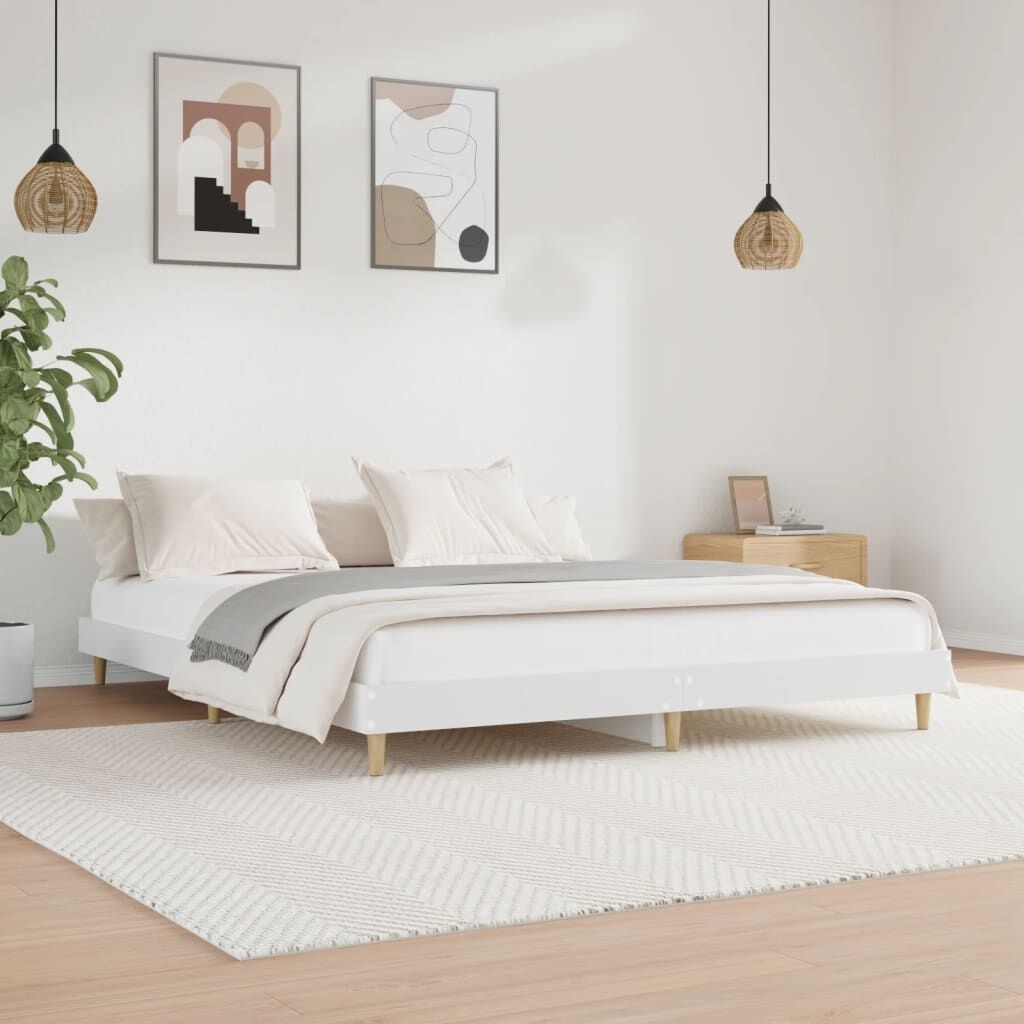 vidaXL Bedframe Wit 150x200 - 53% Korting! (beschadigd)