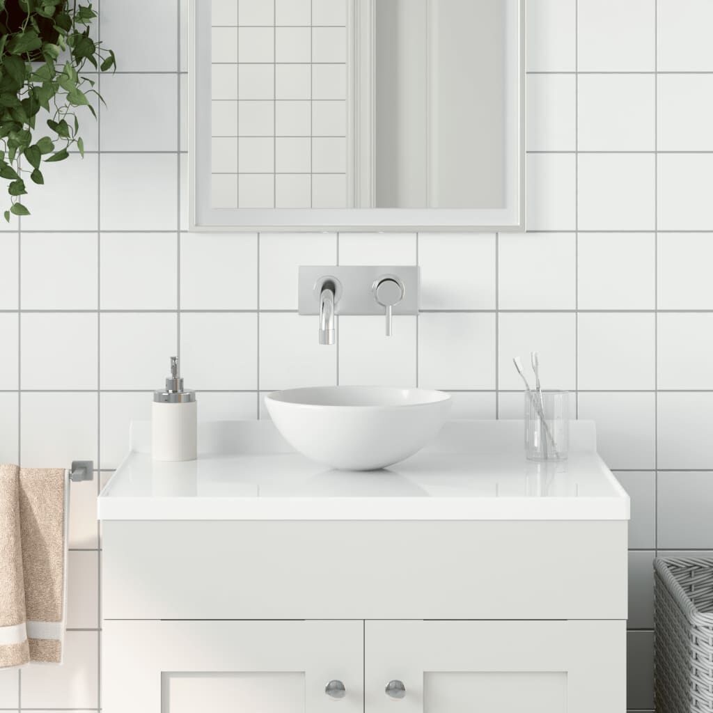 vidaXL Wastafel Matwit Rond - 42% Korting! (Schoonheidsfoutje)