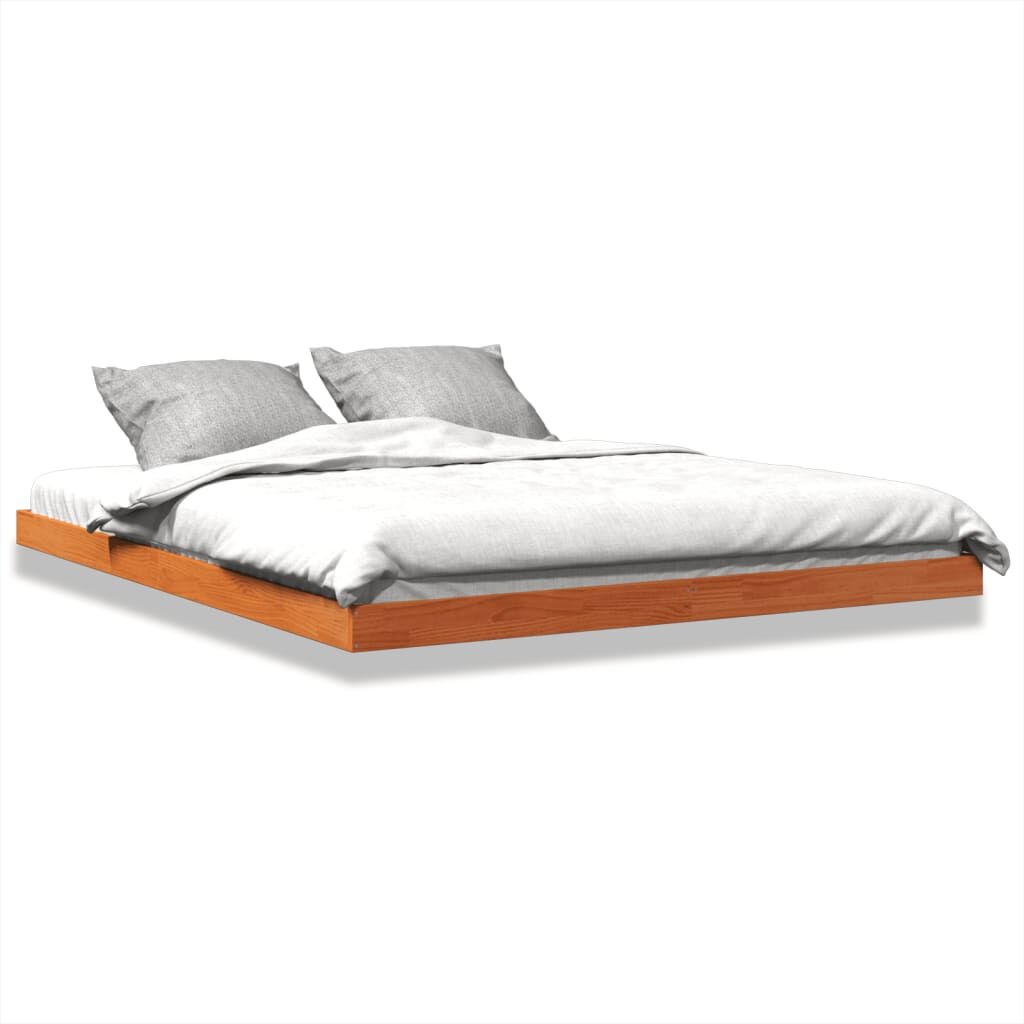 vidaXL Bedframe 150x200 Massief Grenen Wasbruin -47% Korting!