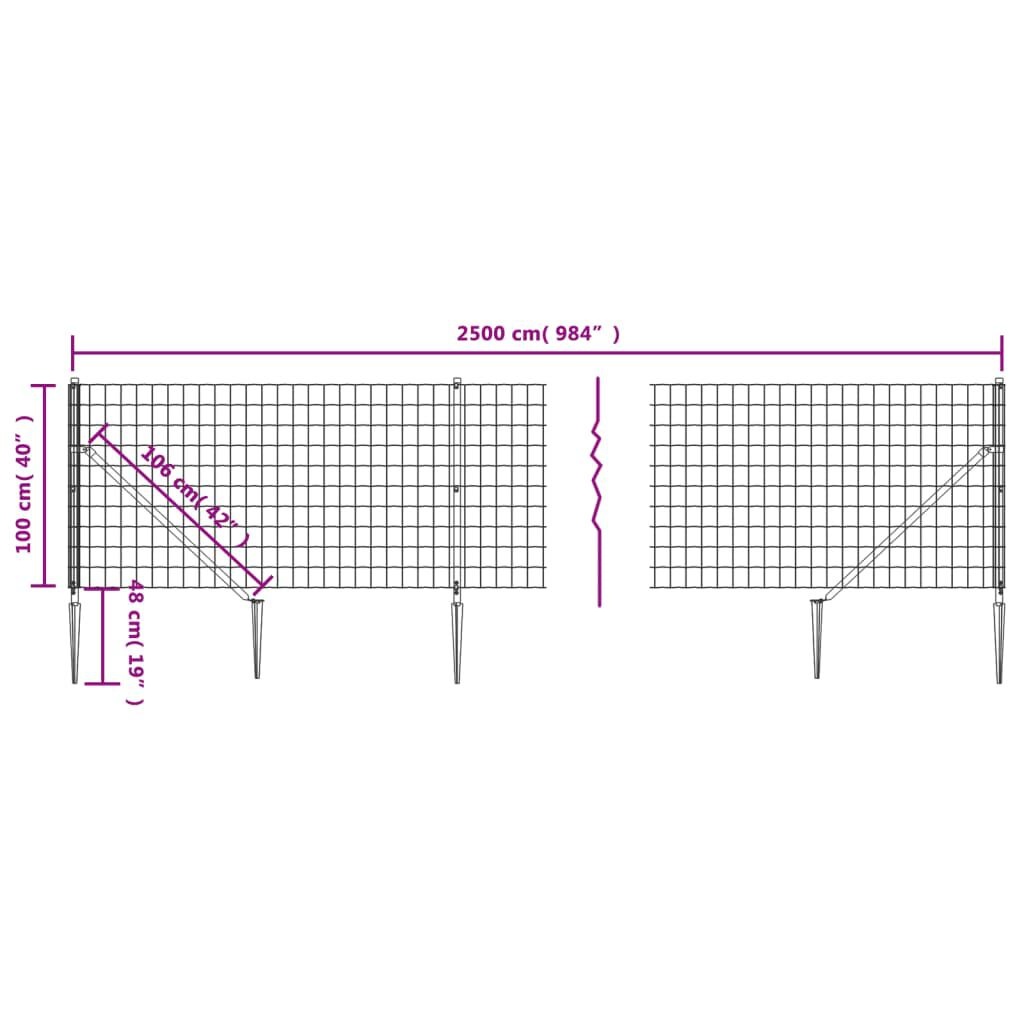 Draadgaashek Groen 1x25m + Grondankers - 42% Korting!