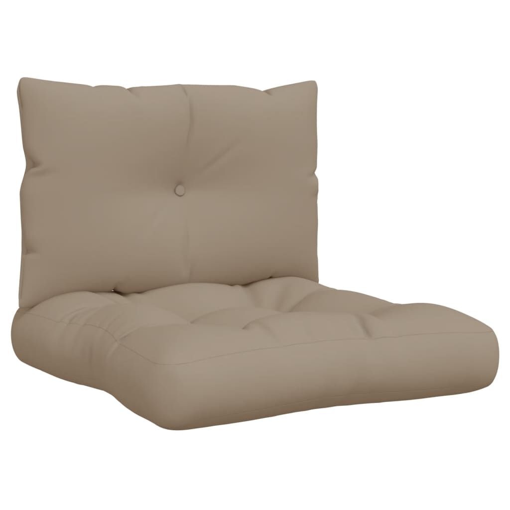 vidaXL Palletkussens Taupe (2 st) - 35% Korting!