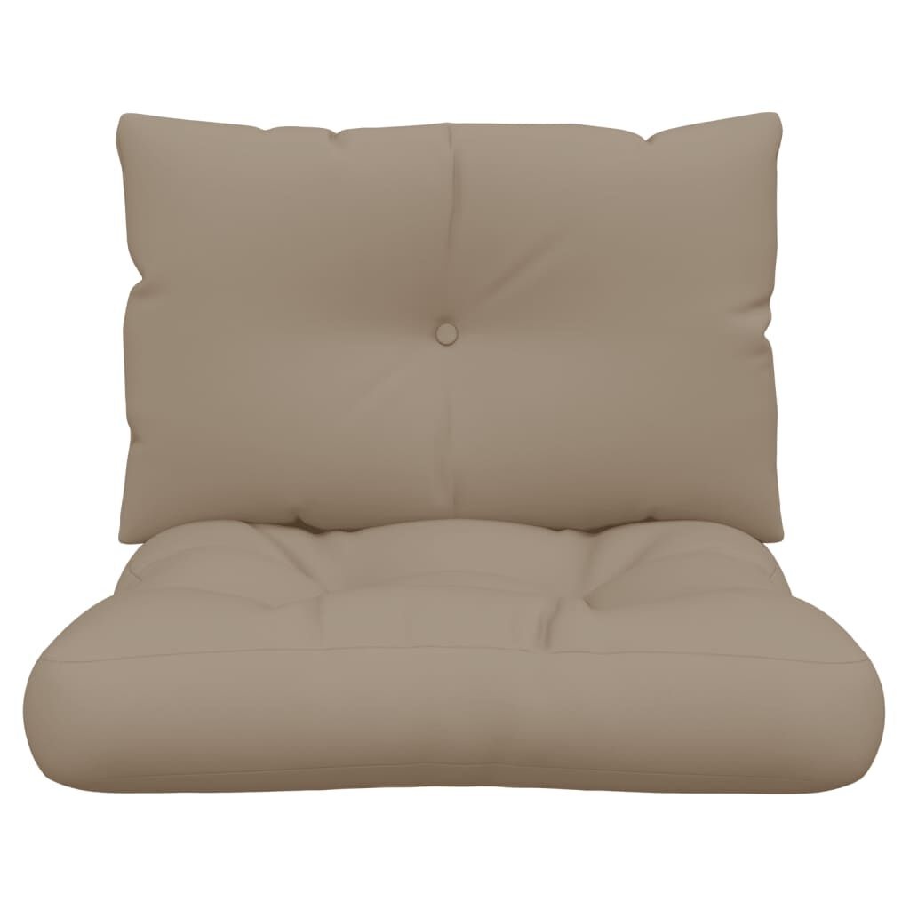 vidaXL Palletkussens Taupe (2 st) - 35% Korting!