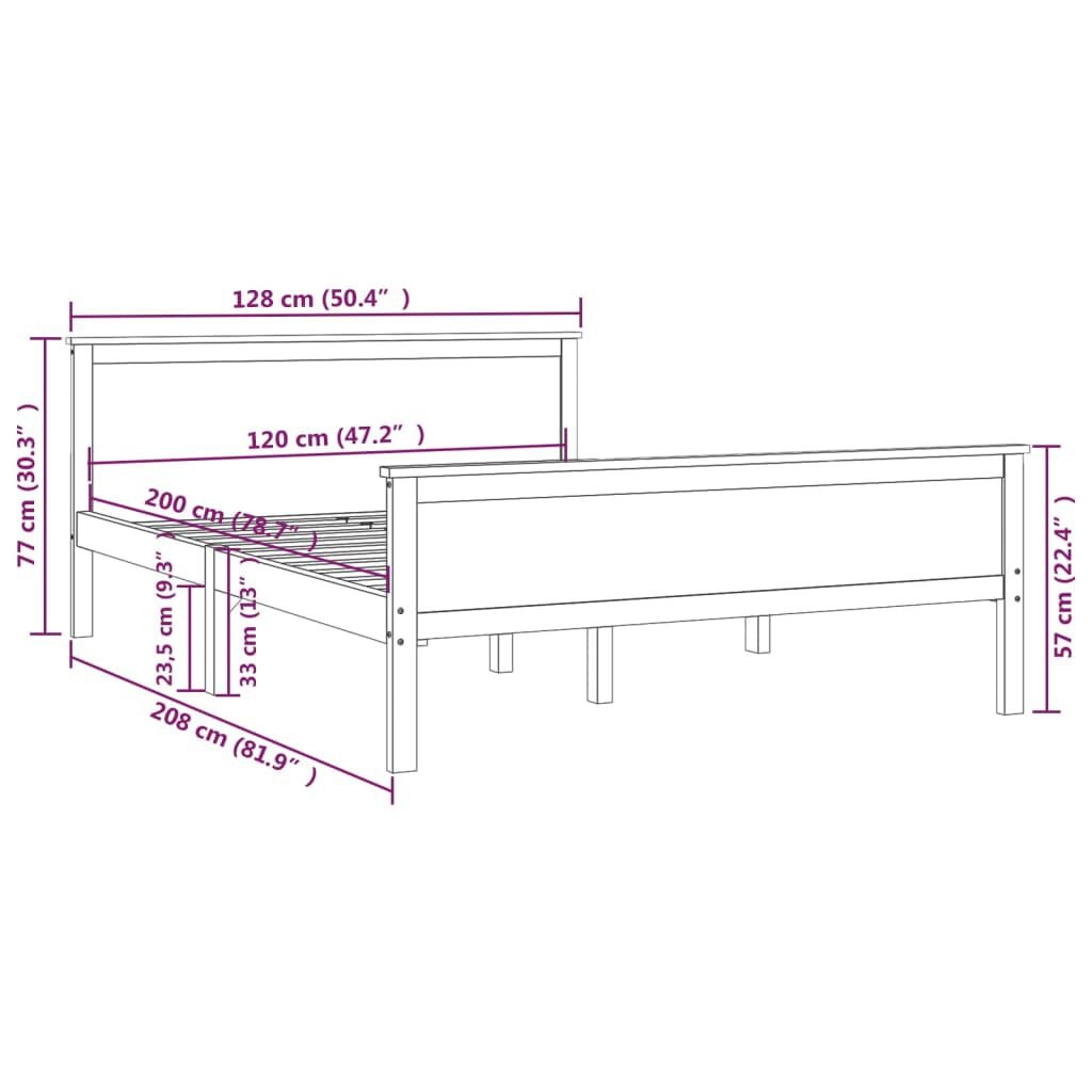 Grenen Bedframe 120x200cm Honingbruin - 35% Korting!