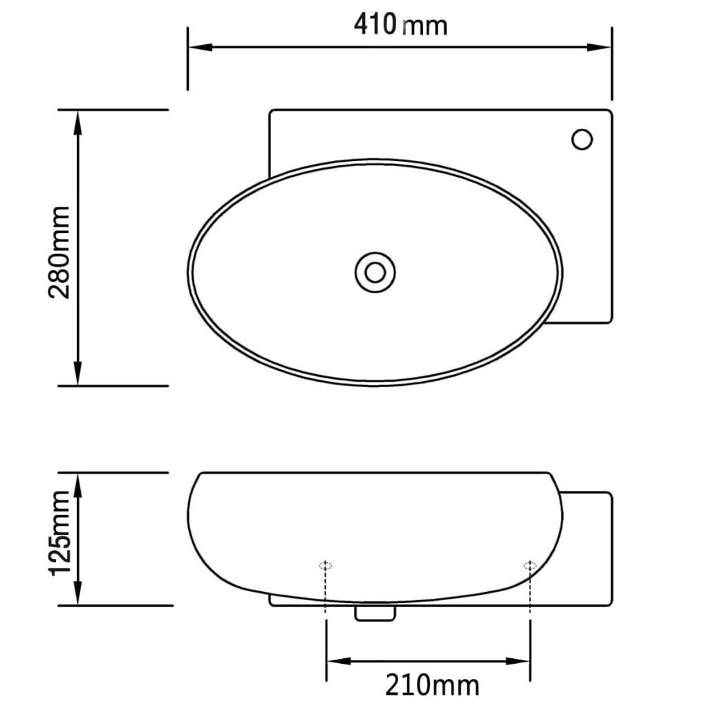 Wastafel Wit Keramiek - Met Overloop! 35% Korting