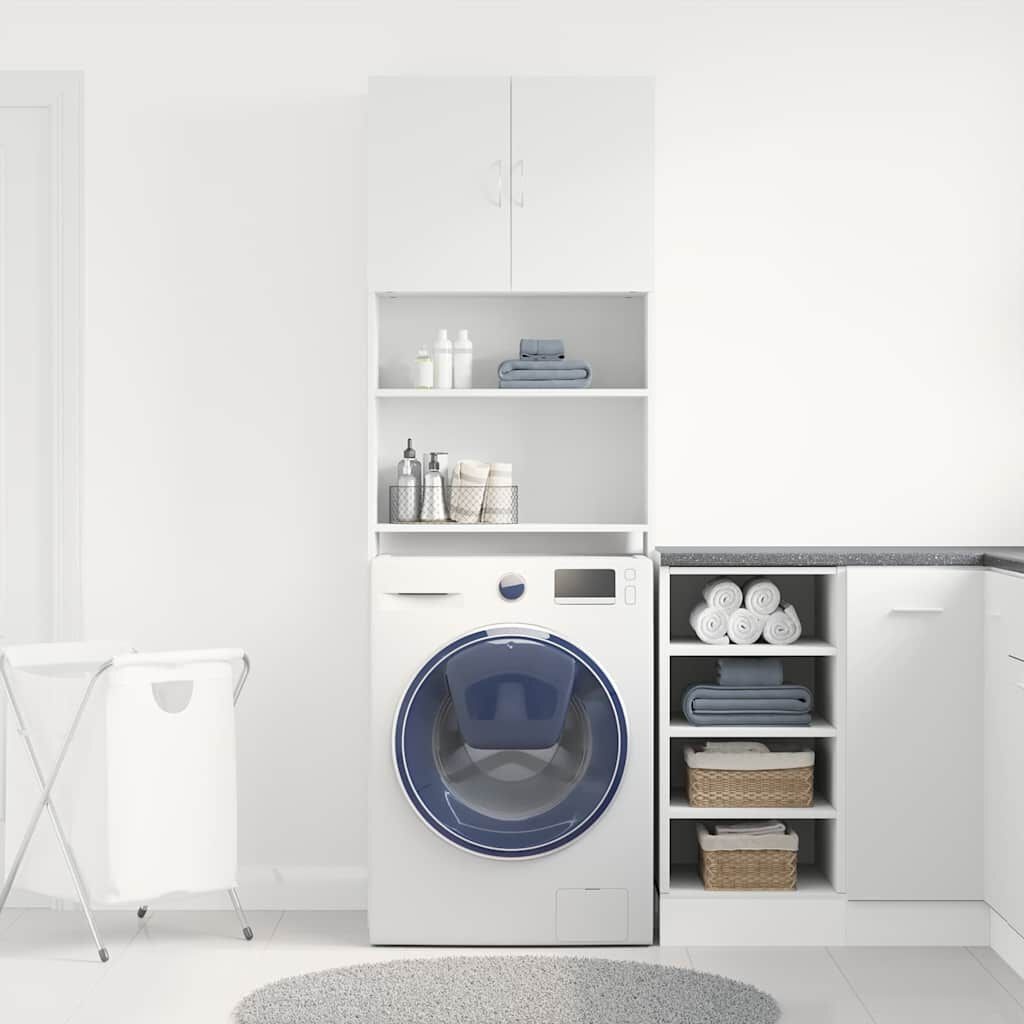 vidaXL Wasmachinekast Wit 64x24x190cm - 35% Korting!