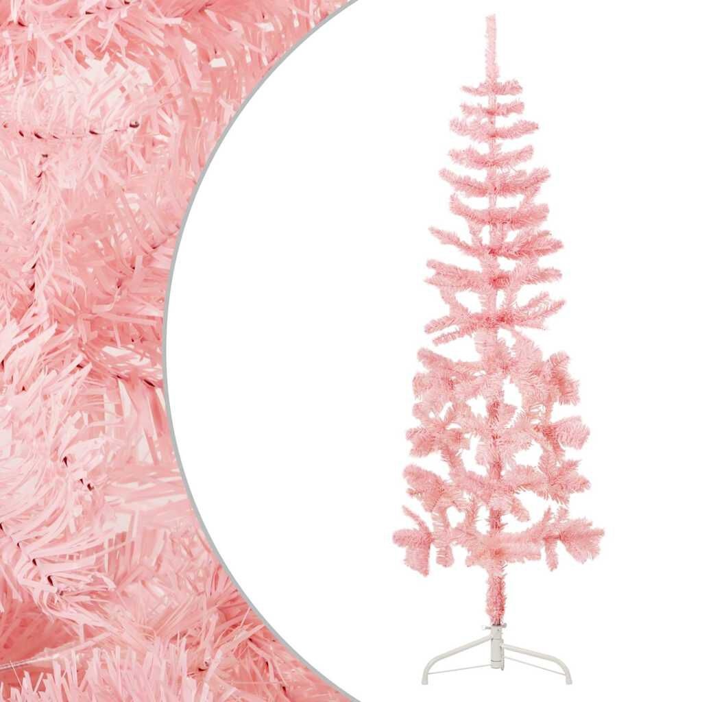 Roze Halve Kunstkerstboom 150cm - 53% Korting!