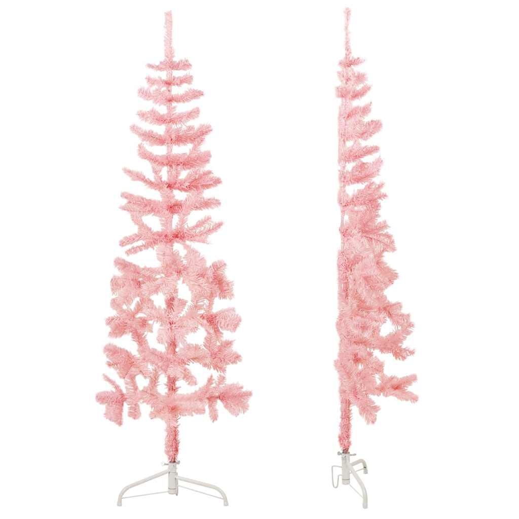 Roze Halve Kunstkerstboom 150cm - 53% Korting!
