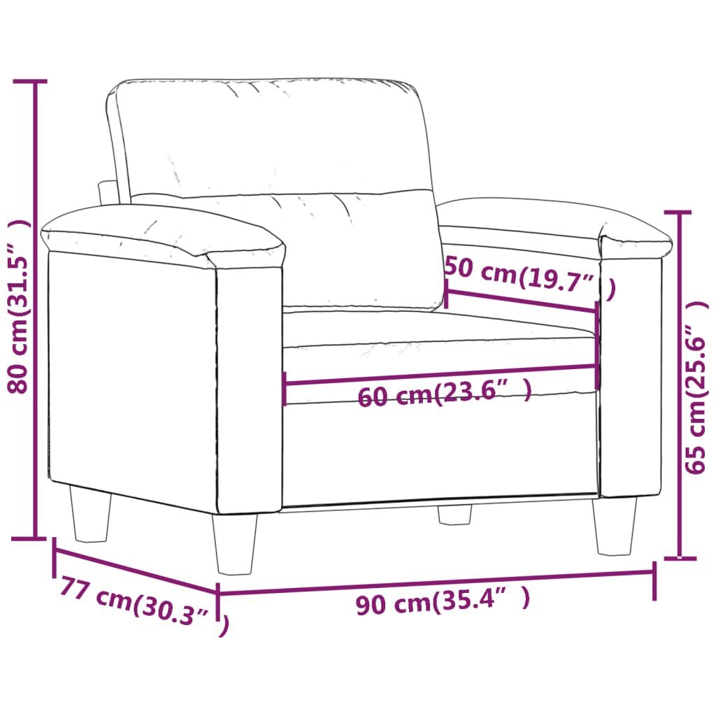 vidaXL Driezitsbank Zwart - 47% Korting! Microvezel, 180cm