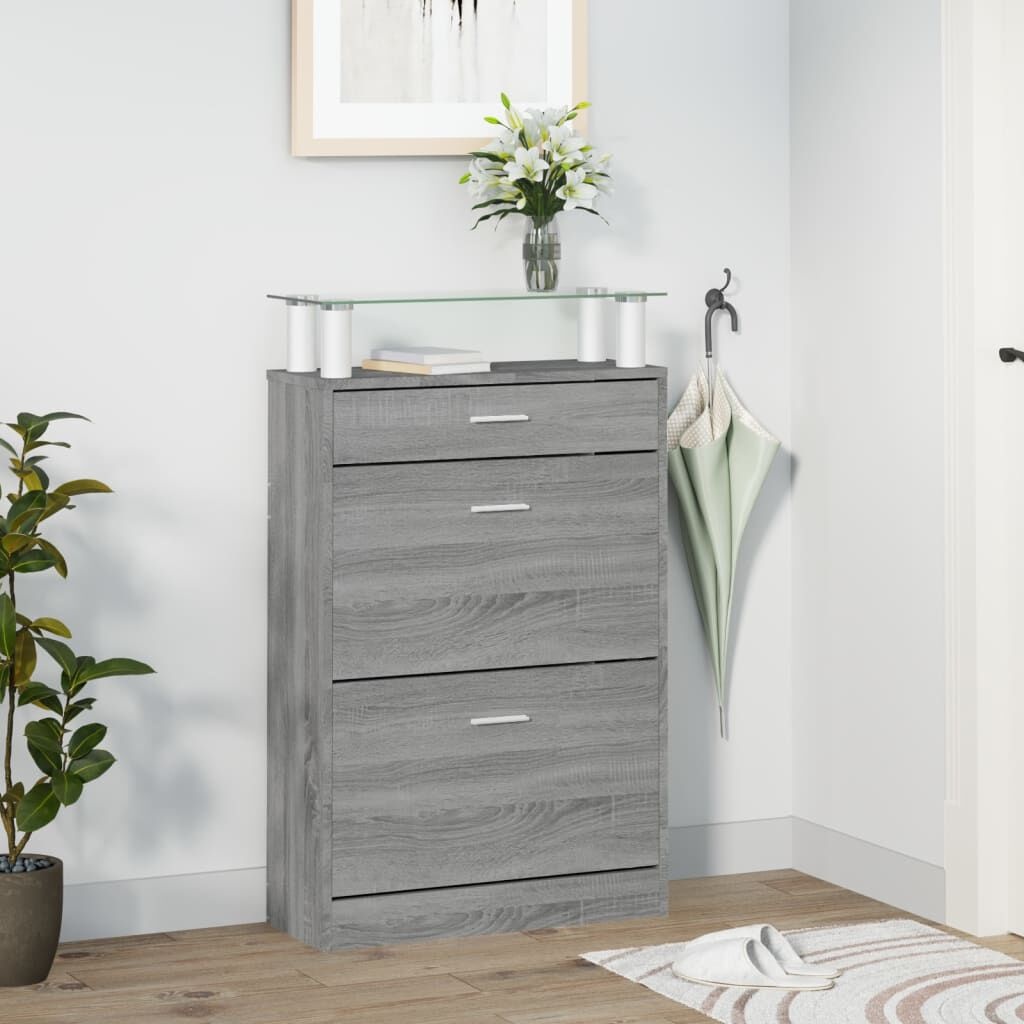 vidaXL Schoenenkast Grijs Sonoma Eiken - 42% Korting!
