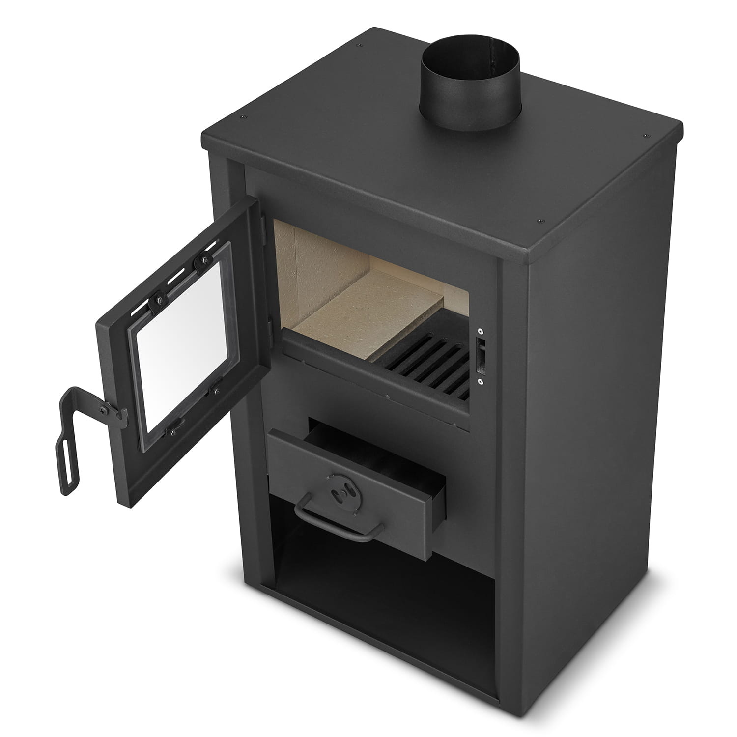 Houtkachel 12kW - Vrijstaand - 50% Korting! (Krassen/Deuk)